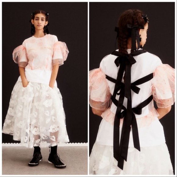 NWT Simone Rocha x HM Printed Tulle Top in Pink sz XS - Picture 6 of 9